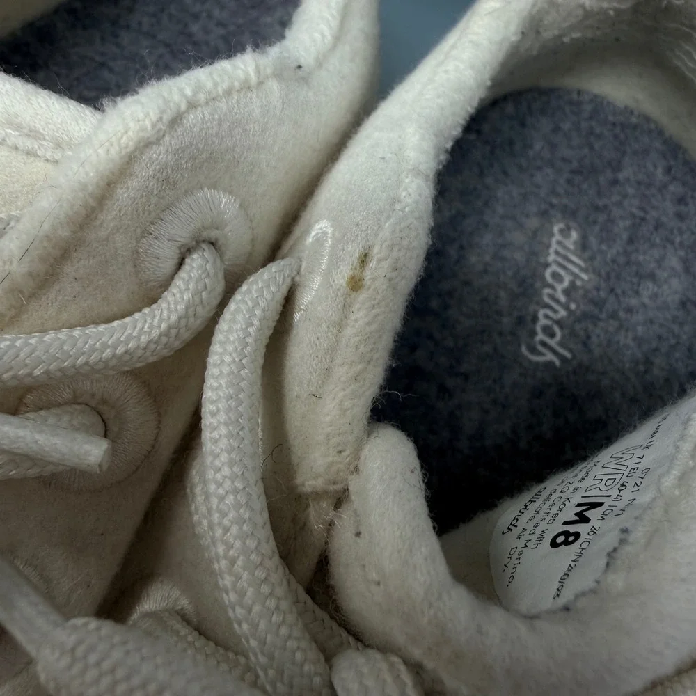Allbirds Mens Merino Wool Runners Cream White Sneakers Size US M8 0721‎ NV1
